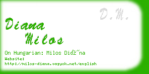 diana milos business card